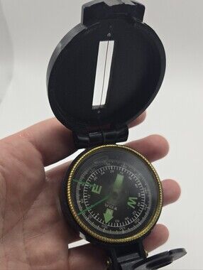 Engineer Lensatic Compass Academy Japan W/ Glow in The Dark hands Used Plastic
